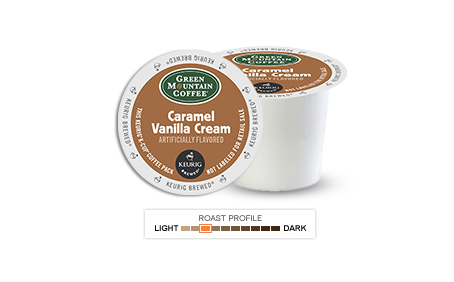 Caramel Vanilla Cream Coffee | Green Mountain Coffee Delivery keurig K-Cups